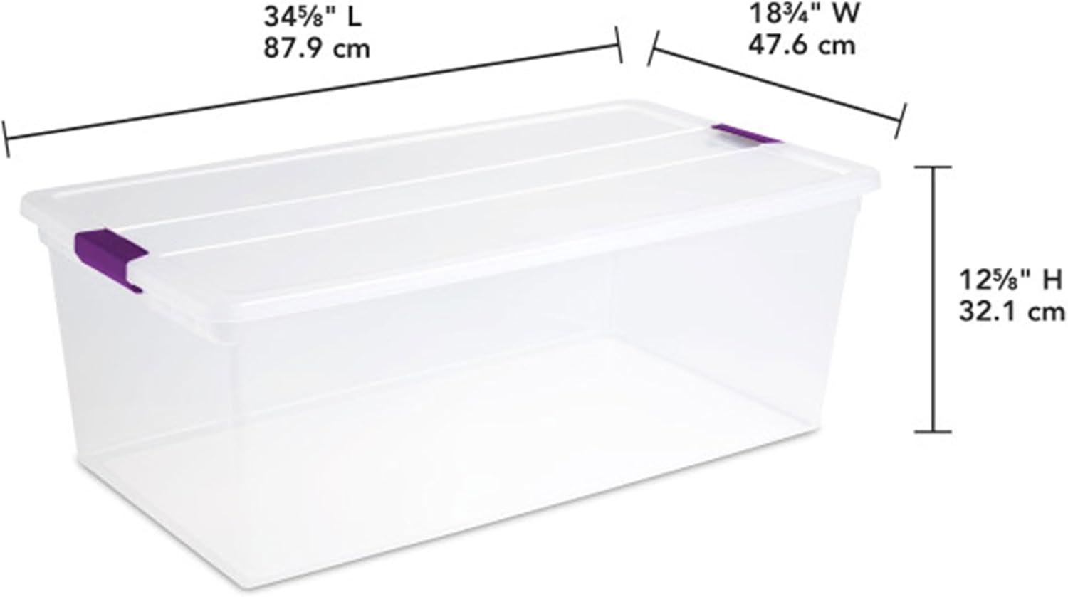 imageSTERILITE 15 Qt ClearView Latch Storage Box Stackable Bin with Latching Lid Plastic Container to Organize Shoes in Closet Clear Base Lid Pack of 12110 Quart Pack of 4