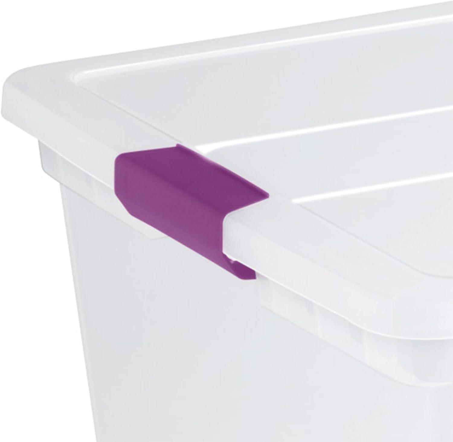 imageSTERILITE 15 Qt ClearView Latch Storage Box Stackable Bin with Latching Lid Plastic Container to Organize Shoes in Closet Clear Base Lid Pack of 12110 Quart Pack of 4