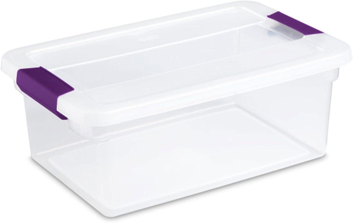 imageSTERILITE 15 Qt ClearView Latch Storage Box Stackable Bin with Latching Lid Plastic Container to Organize Shoes in Closet Clear Base Lid Pack of 1215 Quart