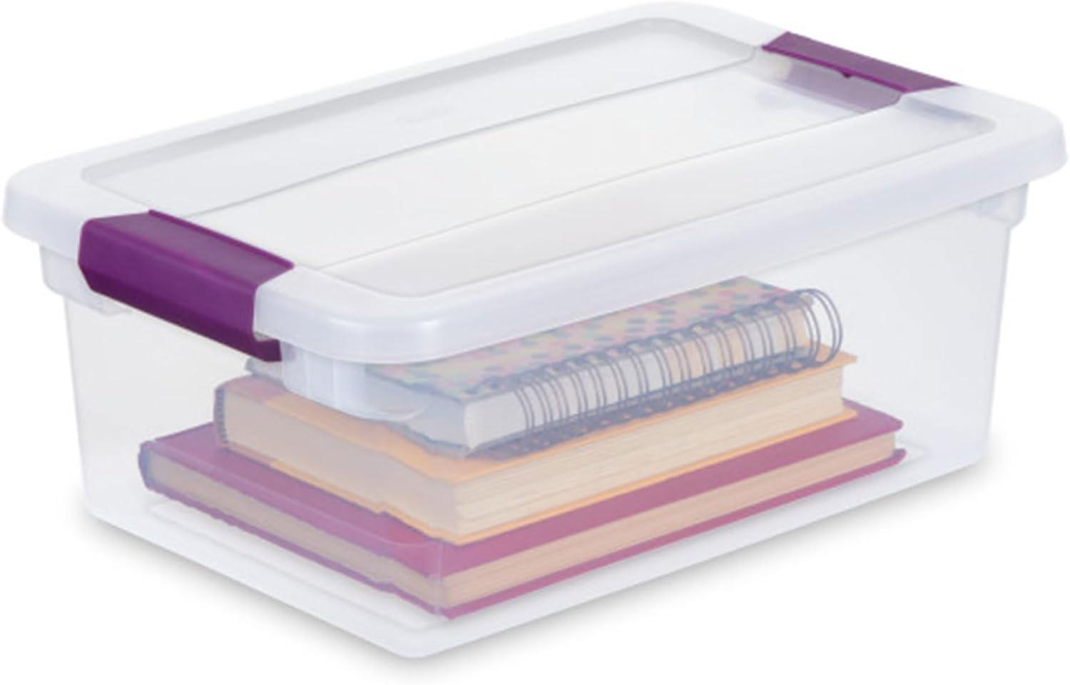 imageSTERILITE 15 Qt ClearView Latch Storage Box Stackable Bin with Latching Lid Plastic Container to Organize Shoes in Closet Clear Base Lid Pack of 1215 Quart