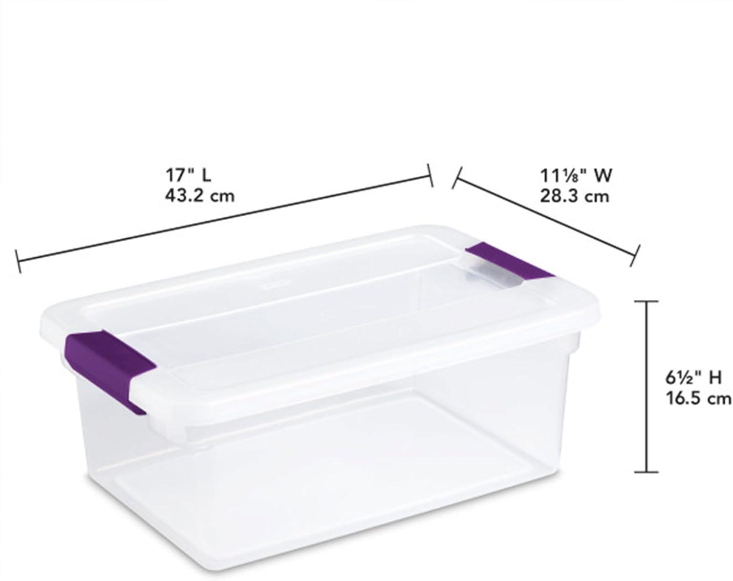 imageSTERILITE 15 Qt ClearView Latch Storage Box Stackable Bin with Latching Lid Plastic Container to Organize Shoes in Closet Clear Base Lid Pack of 1215 Quart