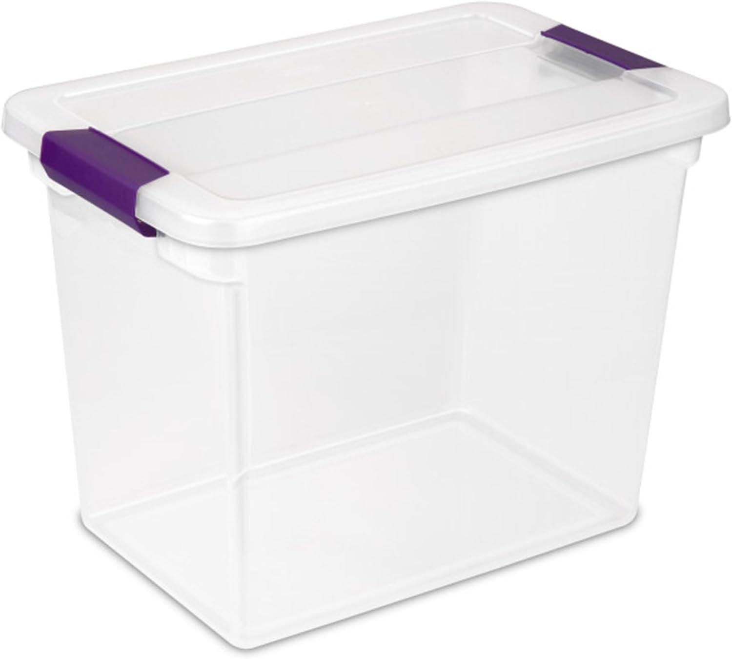 imageSTERILITE 15 Qt ClearView Latch Storage Box Stackable Bin with Latching Lid Plastic Container to Organize Shoes in Closet Clear Base Lid Pack of 1227 Qt Pack of 6