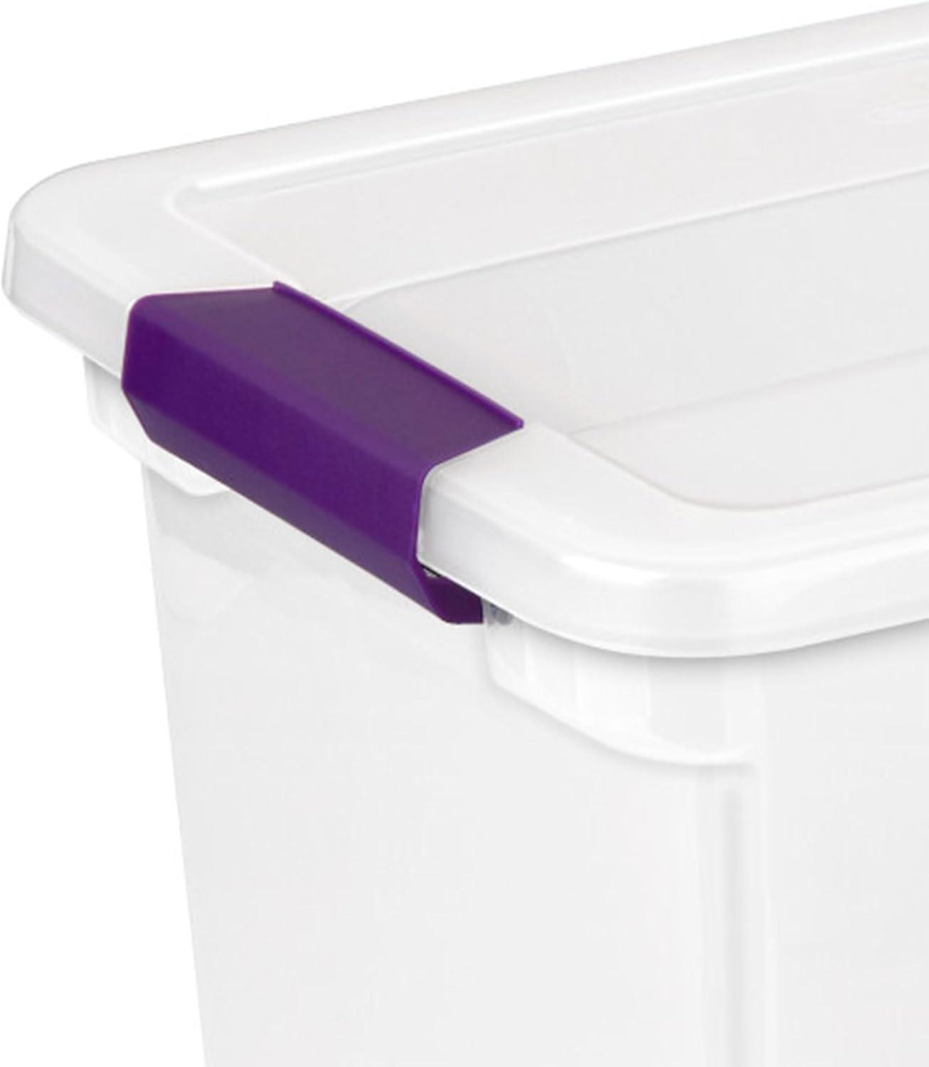imageSTERILITE 15 Qt ClearView Latch Storage Box Stackable Bin with Latching Lid Plastic Container to Organize Shoes in Closet Clear Base Lid Pack of 1227 Qt Pack of 6