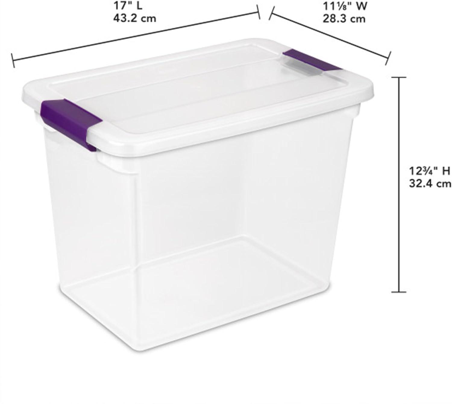 imageSTERILITE 15 Qt ClearView Latch Storage Box Stackable Bin with Latching Lid Plastic Container to Organize Shoes in Closet Clear Base Lid Pack of 1227 Qt Pack of 6
