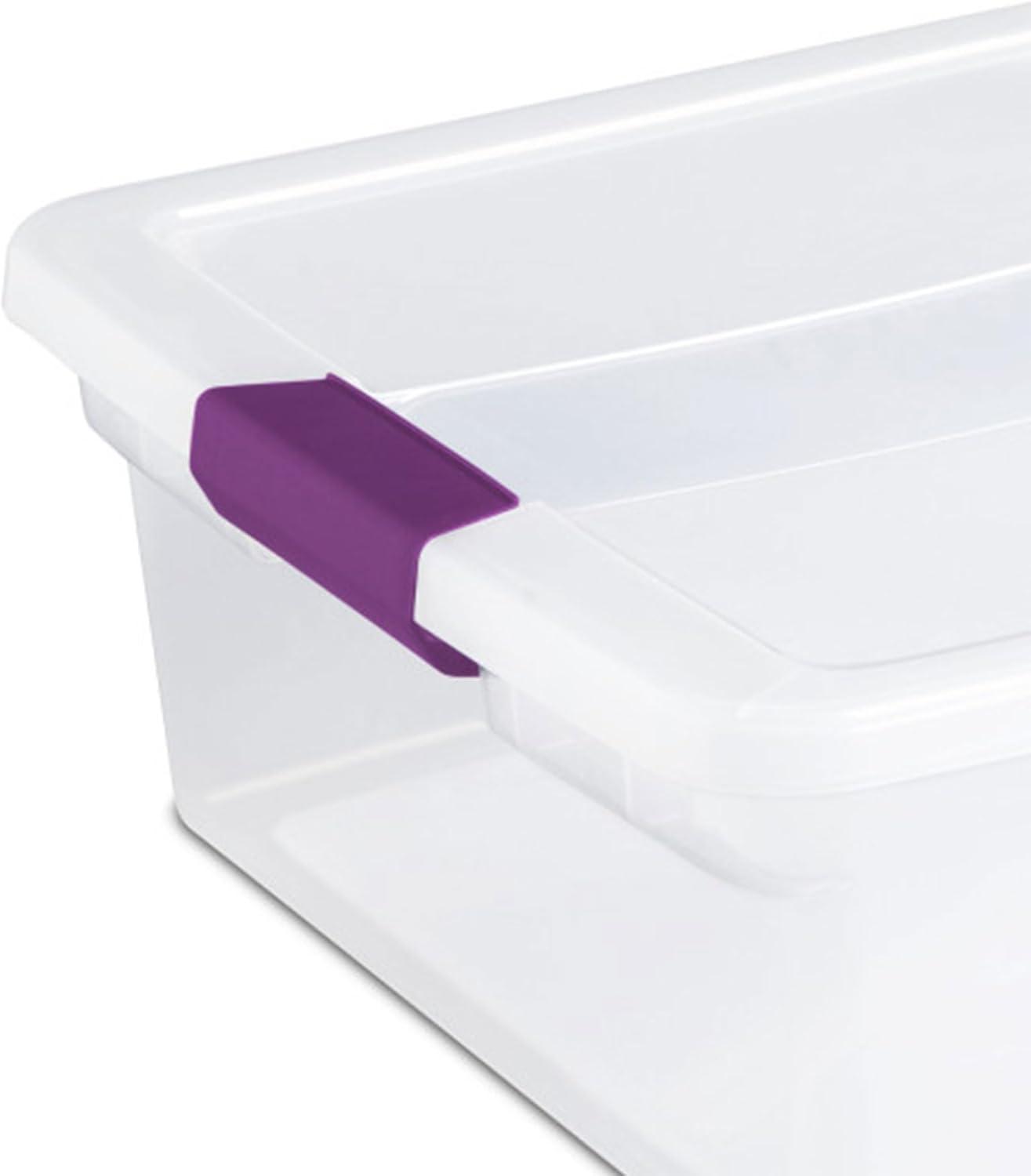 STERILITE 15 Qt ClearView Latch Storage Box, Stackable Bin with ...