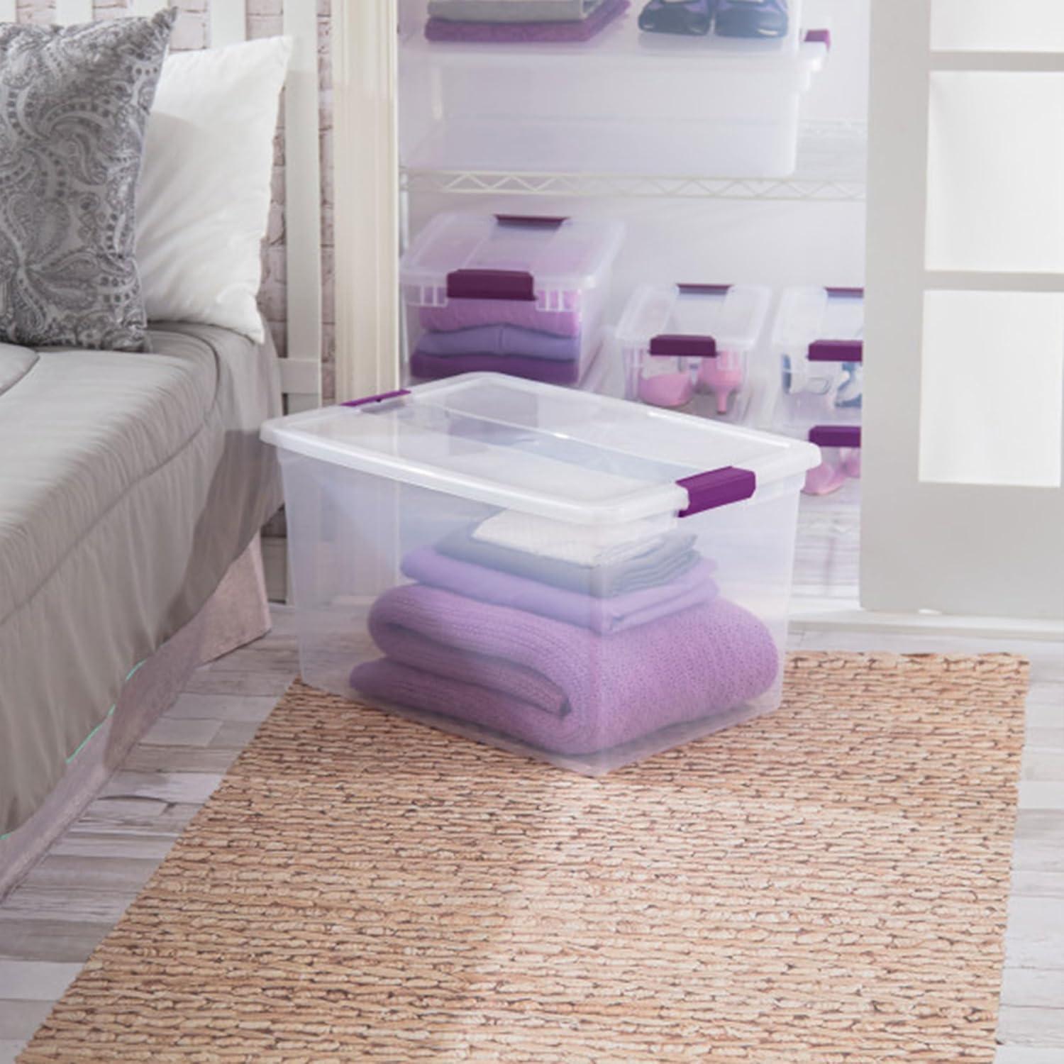 imageSTERILITE 15 Qt ClearView Latch Storage Box Stackable Bin with Latching Lid Plastic Container to Organize Shoes in Closet Clear Base Lid Pack of 1266 Quart Pack of 6