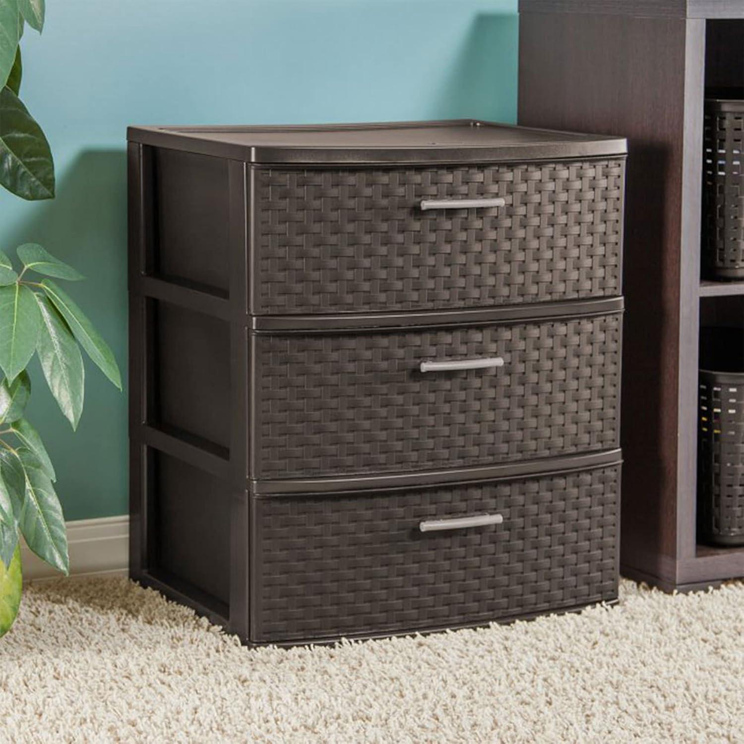 imageSTERILITE 25306P01 3 Drawer Espresso Tower Brown