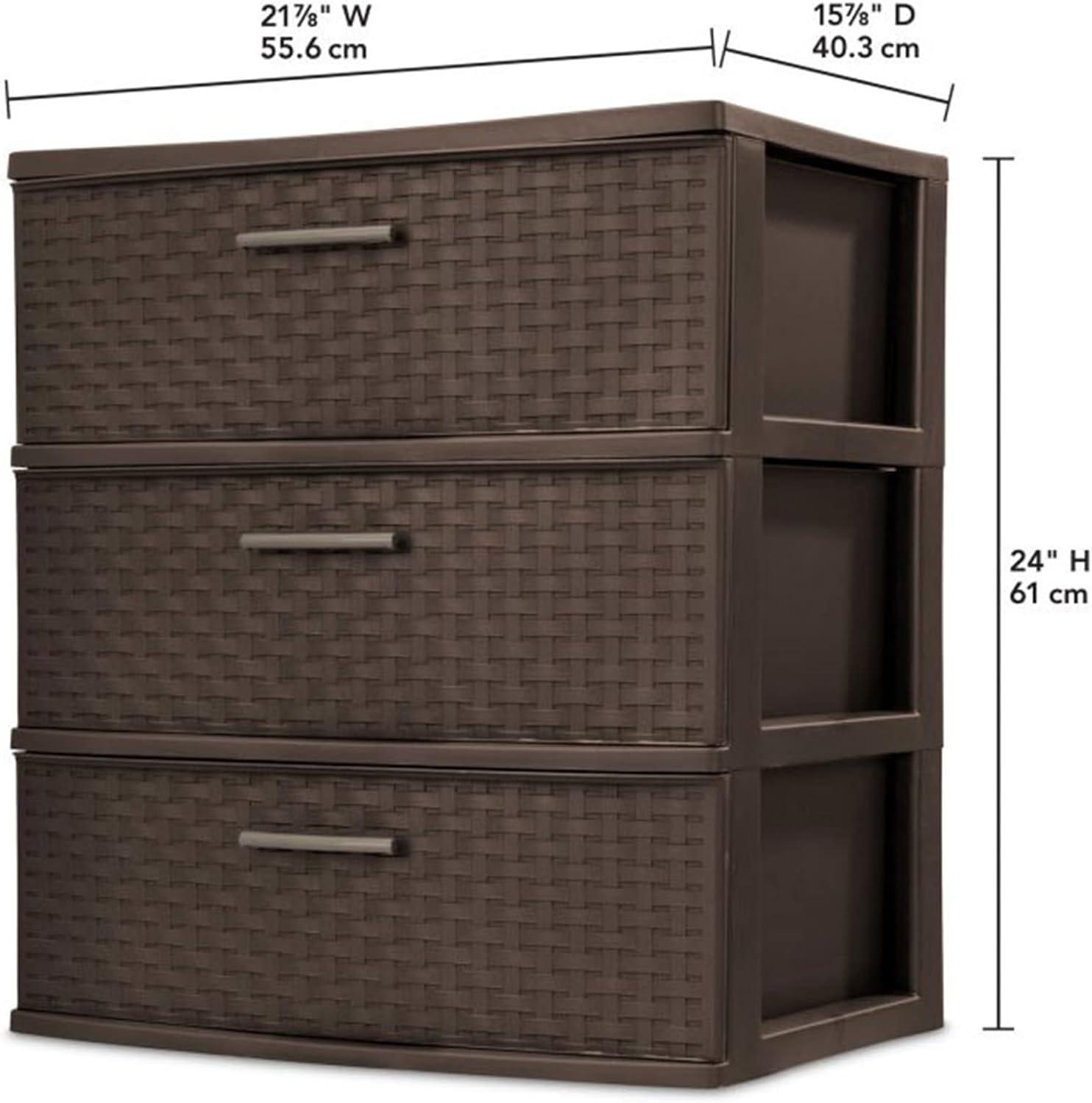 imageSTERILITE 25306P01 3 Drawer Espresso Tower Brown