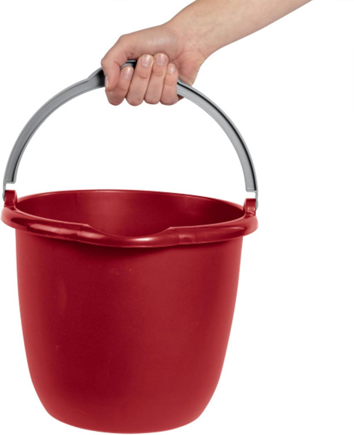 imageSterilite 10 Qt Spout Pail with Handle Bucket for Household Cleaning Washing the Car and Mopping Spout to Easily Pour Water Red 12Pack12 Pack