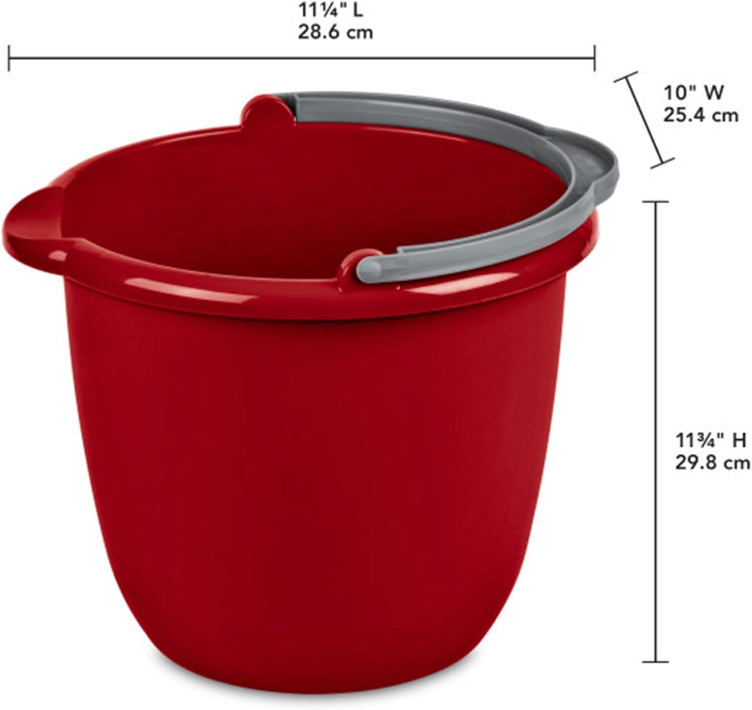 imageSterilite 10 Qt Spout Pail with Handle Bucket for Household Cleaning Washing the Car and Mopping Spout to Easily Pour Water Red 12Pack24 Pack