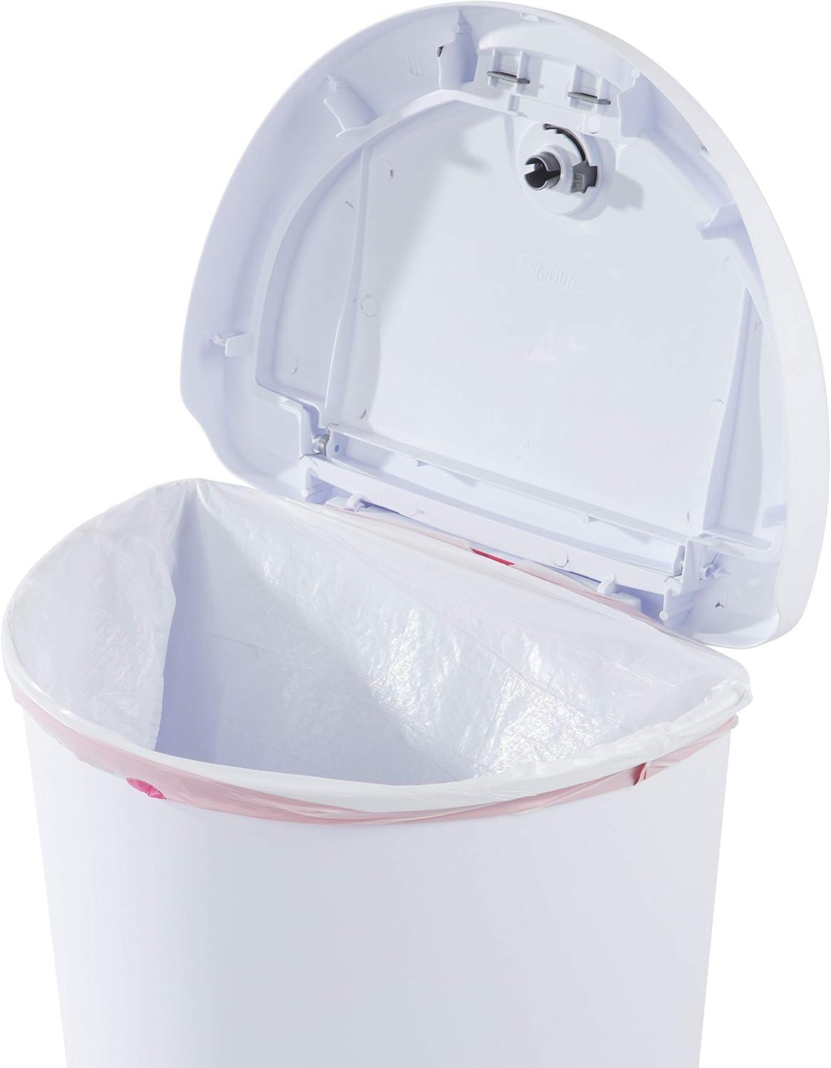 imageSterilite 13 Gallon TouchTop Wastebasket w Lid Opens with Touch Trash Can for the Kitchen or Mudroom White 4PackWhite