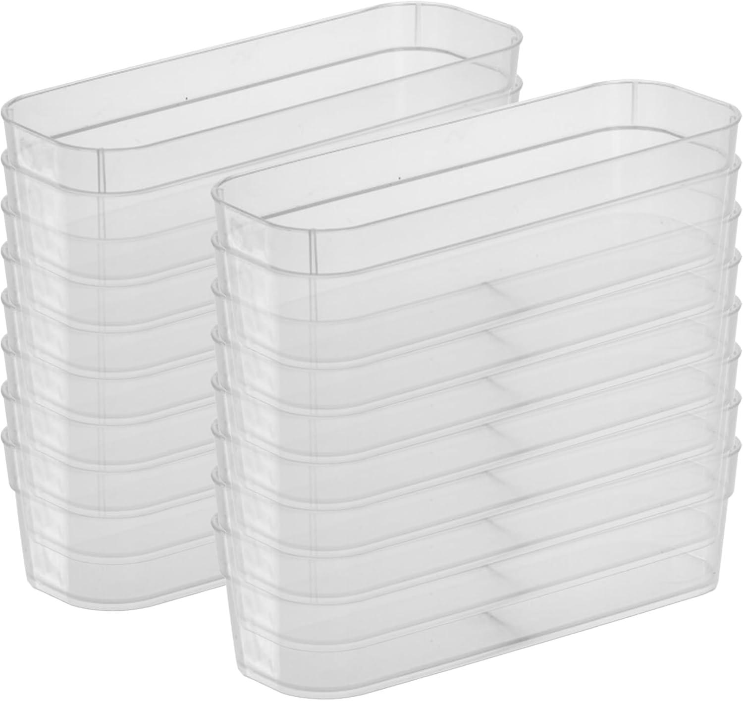 Sterilite 13538608 Narrow Storage Trays with Sturdy Banded Rim and ...