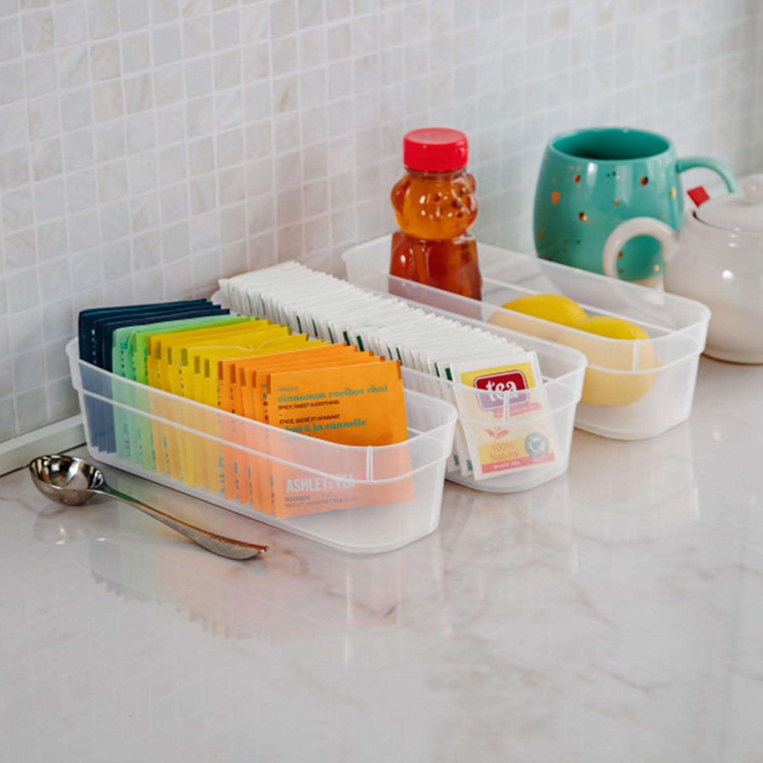 Sterilite 13538608 Narrow Storage Trays with Sturdy Banded Rim and ...