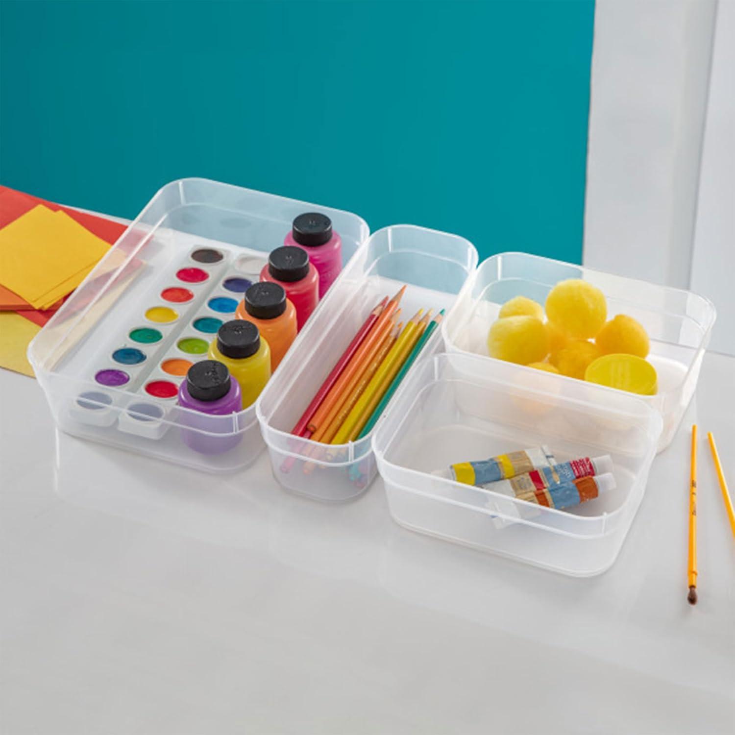 Sterilite 13538608 Narrow Storage Trays with Sturdy Banded Rim and ...