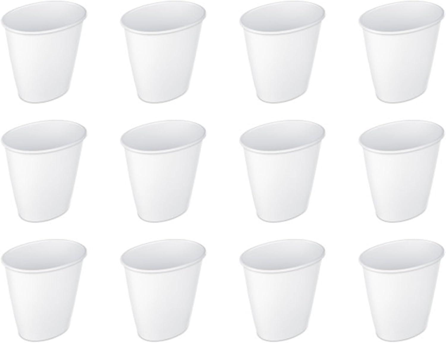 imageSterilite 15 Gallon Oval Vanity Wastebasket Small Open Top Trash Can for the Bathroom Bedroom Dorm Room or Office Plastic White 12Pack