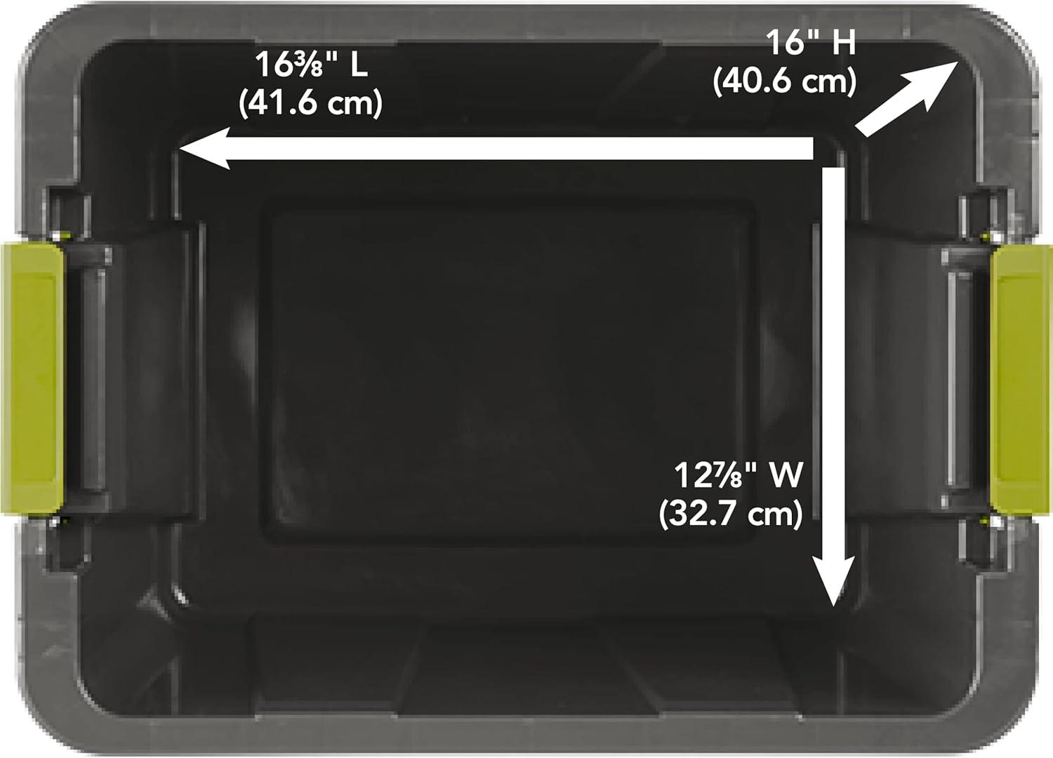 imageSterilite 18 Gal Latching Tuff1 Storage Tote Stackable Bin with Latch Lid Plastic Container to Organize Garage Basement Blue Base and Lid 6Pack Dark Indigo