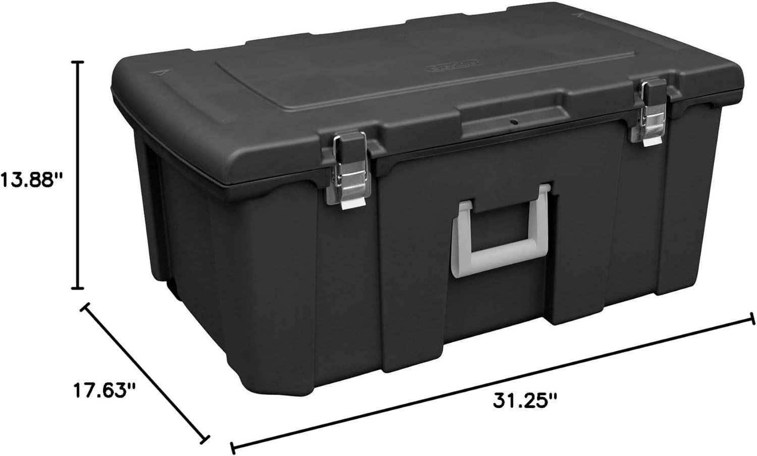 imageSterilite 18429002 Footlocker Lid and Base with Titanium Handle Black Pack of 2