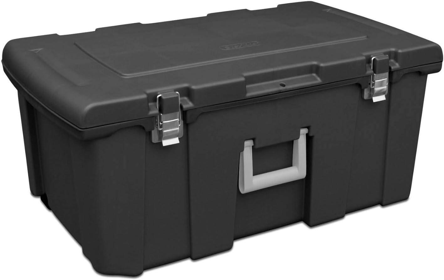 imageSterilite 18429002 Footlocker Lid and Base with Titanium Handle Black Pack of 2