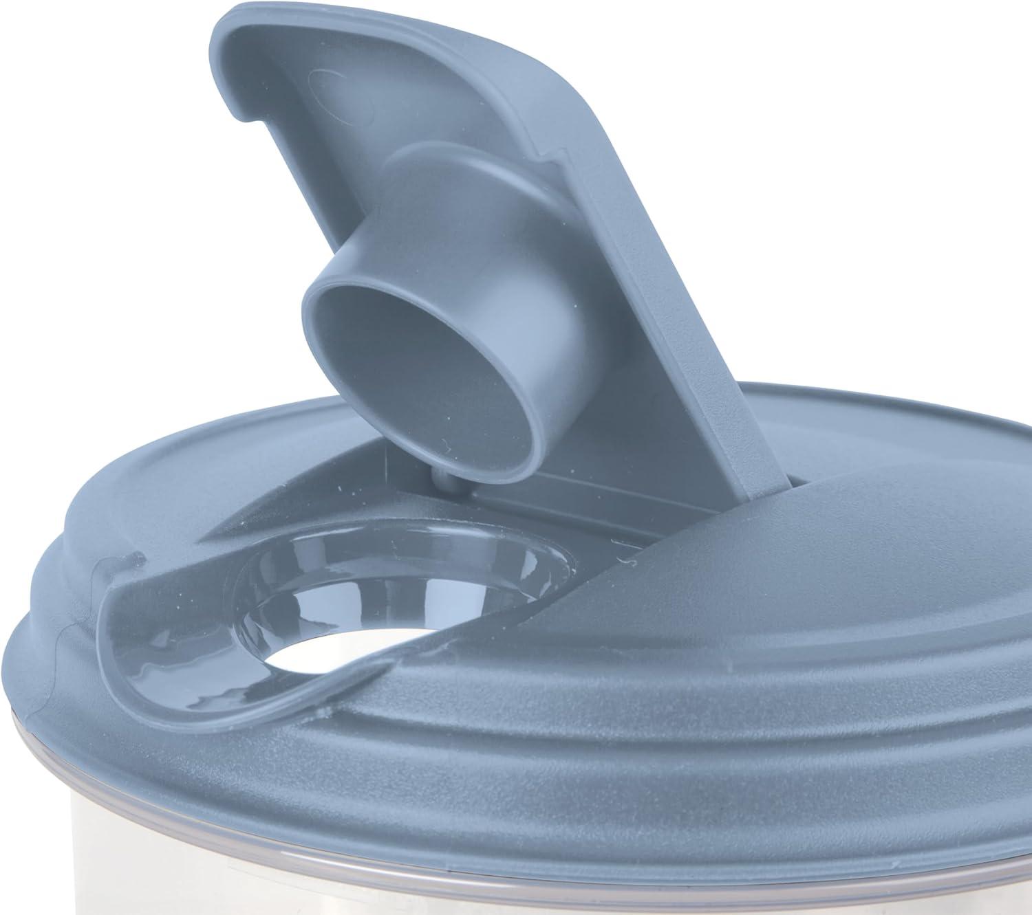 imageSterilite 2 Qt Round Pitcher Spout and Handle for Easy Pouring of Water or Juice Plastic Dishwasher Safe Clear wBlue Lid 6Pack