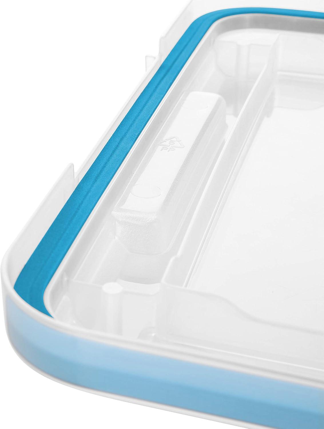 imageSterilite 20 Qt Gasket Box Stackable Storage Bin with Latching Lid and Tight Seal Plastic Container to Organize Basement Clear Base and Lid 6Pack