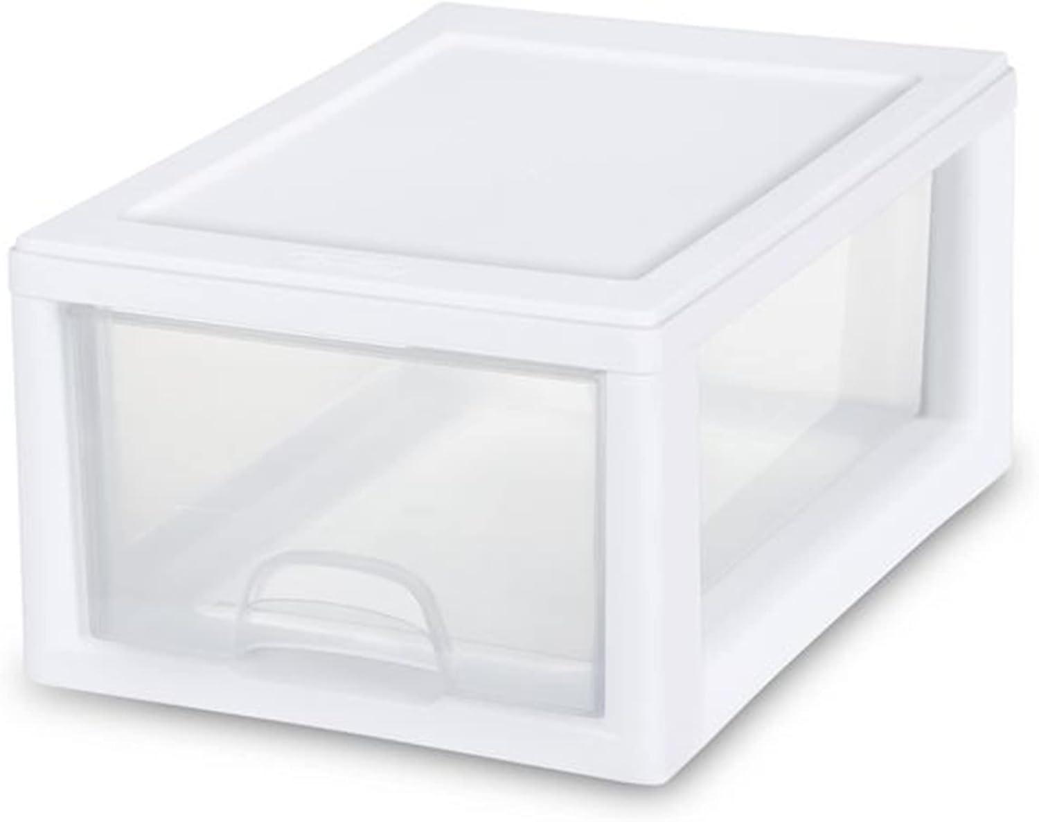 imageSterilite 20518006 Stackable Small Drawer White Frame amp SeeThrough 36 Pack