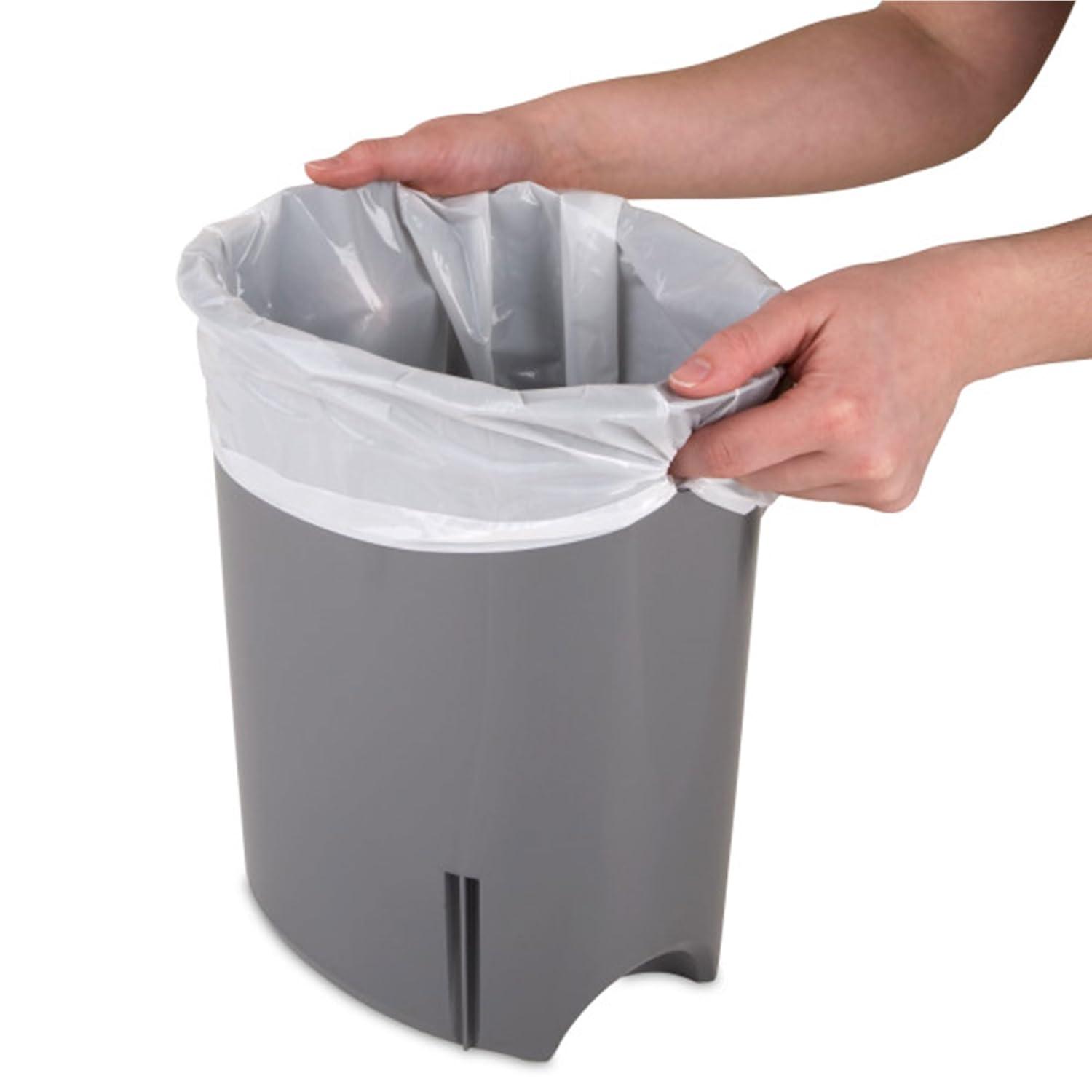 imageSterilite 26 Gallon Ultra StepOn Wastebasket w Lid Small Plastic Trash Can for the Bathroom Bedroom or Dorm Pedal and Liner Black 2PackBlack