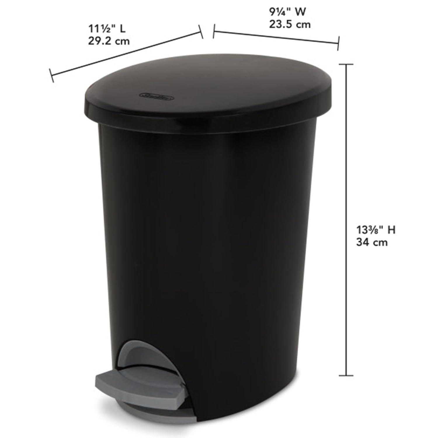 imageSterilite 26 Gallon Ultra StepOn Wastebasket w Lid Small Plastic Trash Can for the Bathroom Bedroom or Dorm Pedal and Liner Black 2PackBlack