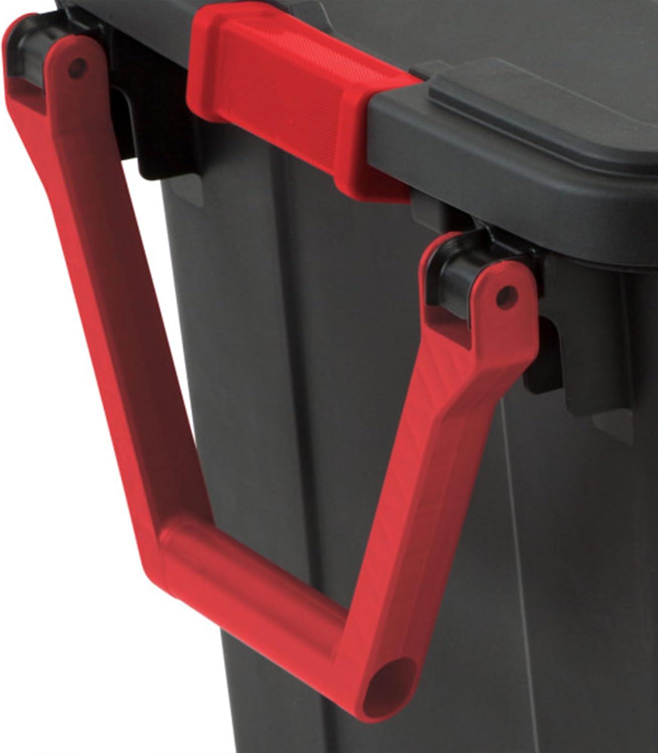 imageSterilite 2Pack Industrial Tote HeavyDuty Storage Bins w Lids and Wheels 40 Gallon Stackable Organizing Containers for Home Garage Office and BasementBlack