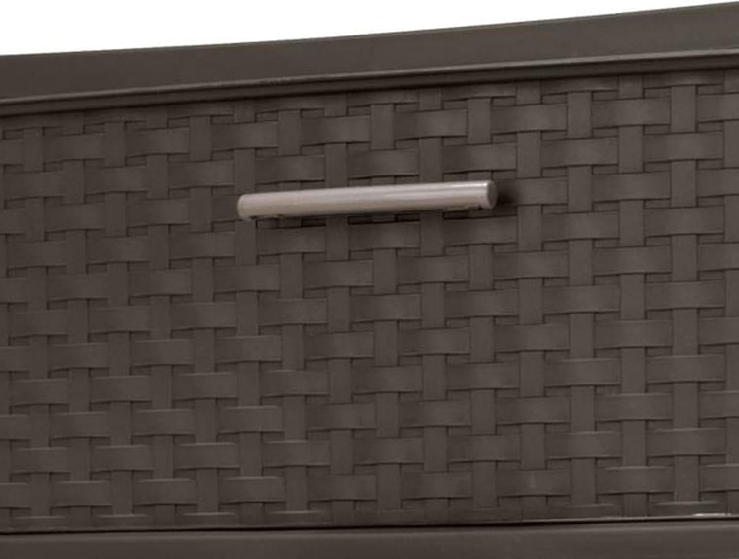 imageSterilite 3 Drawer Wide Weave Storage Tower Plastic Decorative Drawers to Organize Clothes in Bedroom Closet Brown with Brown Drawers 1Pack1 Pack