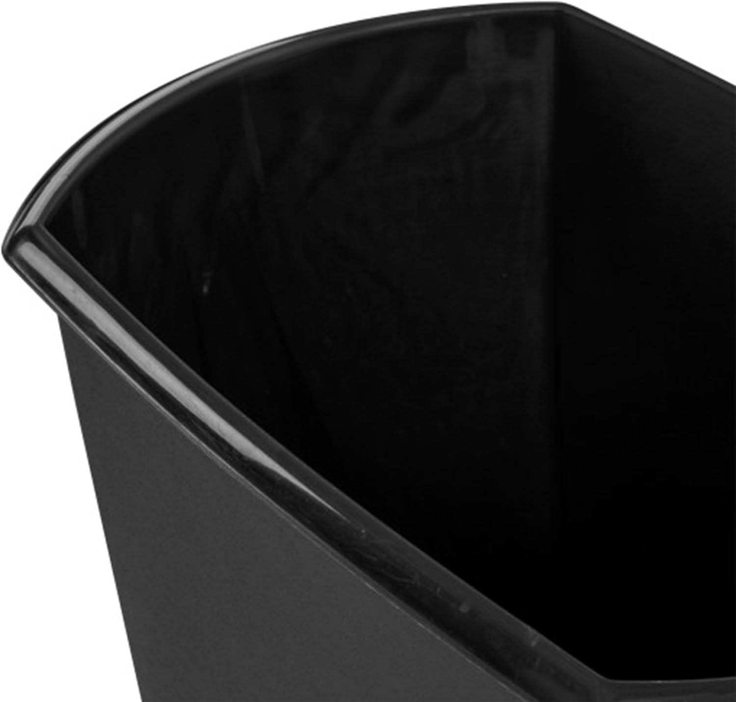imageSterilite 3 Gallon Rectangular Wastebasket Small Plastic Trash Can for The Bathroom Bedroom Dorm Room or Home Office Black 6Pack