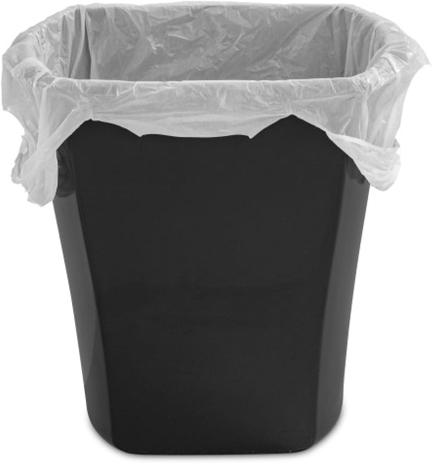 imageSterilite 3 Gallon Rectangular Wastebasket Small Plastic Trash Can for The Bathroom Bedroom Dorm Room or Home Office Black 6Pack