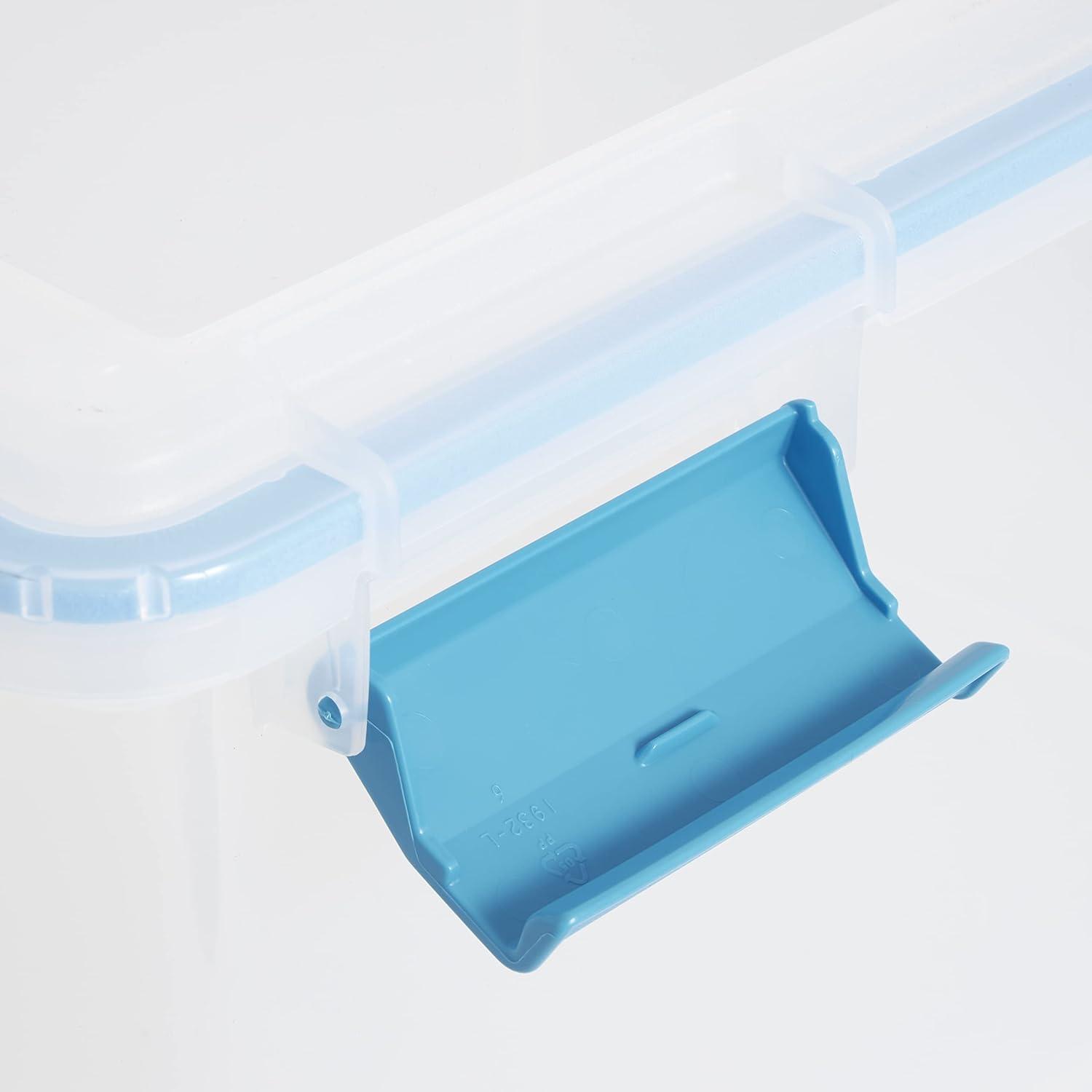 imageSterilite 32 Quart Clear Plastic Stacking Storage Container Box with Latching Lid 4 Pack