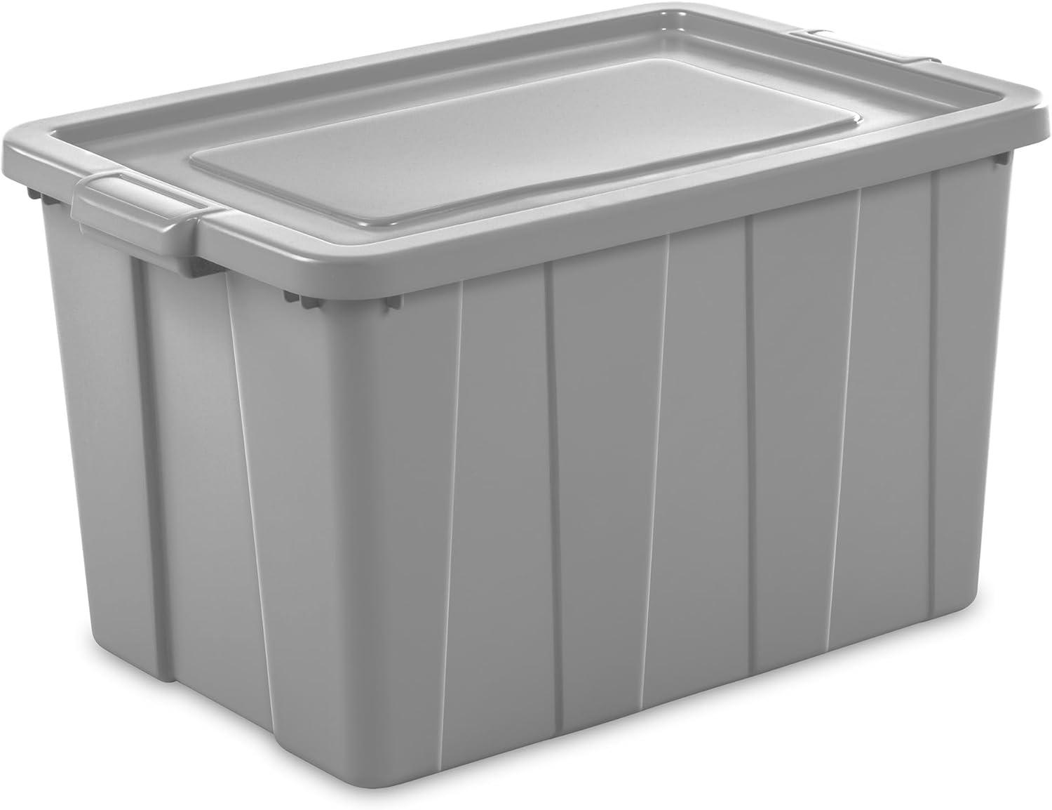 imageSterilite 4 Pack Tuff1 Storage Tote Stackable Plastic Bin with Lid 30 Gallon30 Gallon