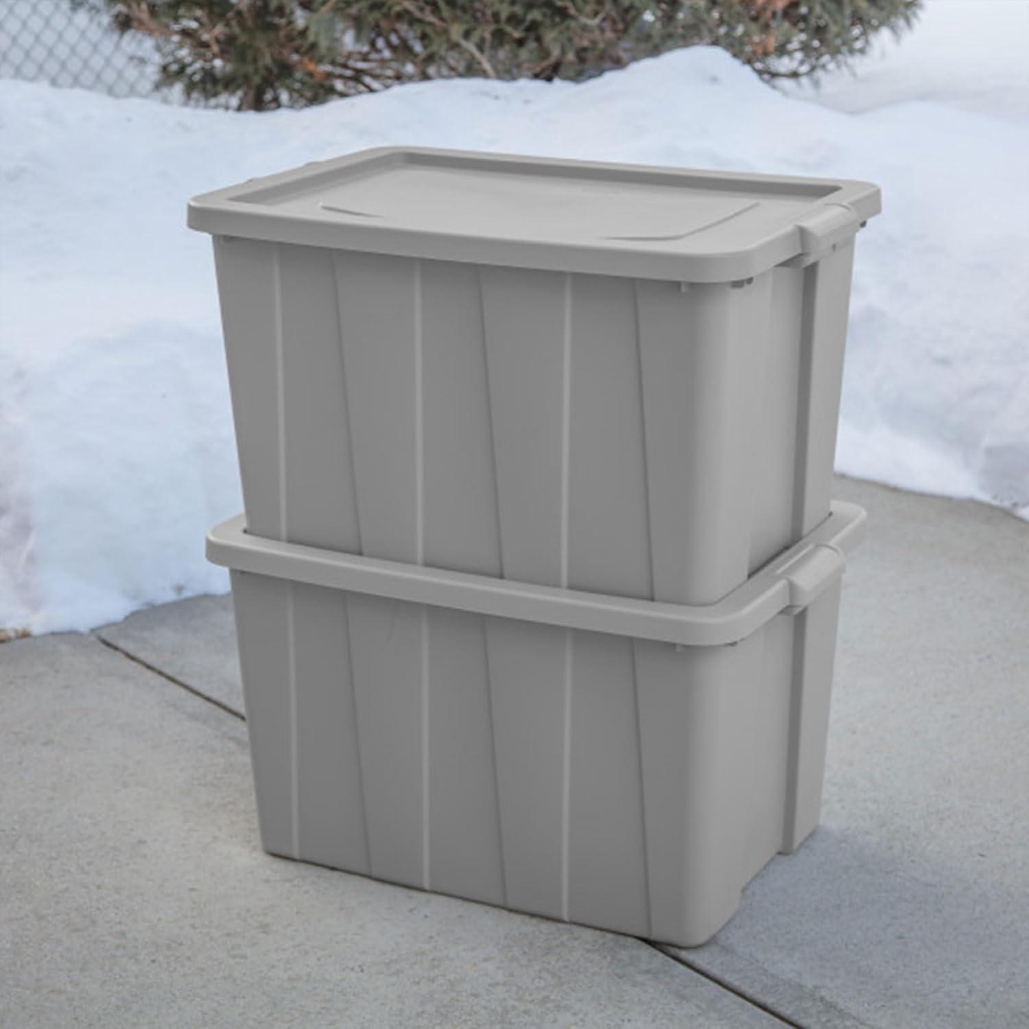 imageSterilite 4 Pack Tuff1 Storage Tote Stackable Plastic Bin with Lid 30 Gallon30 Gallon
