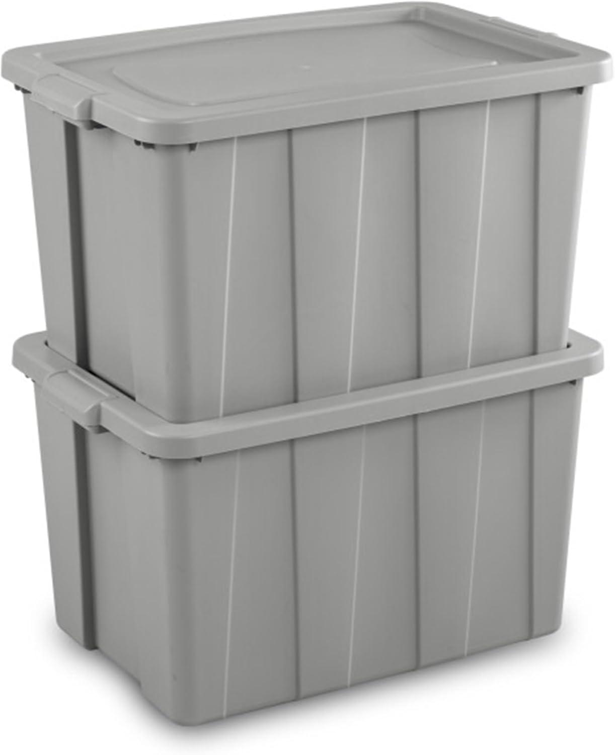 imageSterilite 4 Pack Tuff1 Storage Tote Stackable Plastic Bin with Lid 30 Gallon30 Gallon