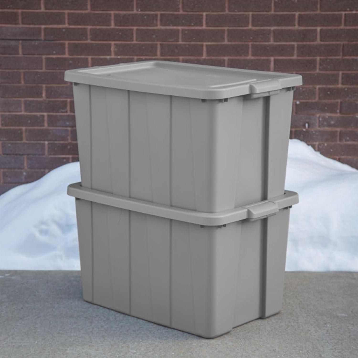imageSterilite 4 Pack Tuff1 Storage Tote Stackable Plastic Bin with Lid 30 Gallon30 Gallon