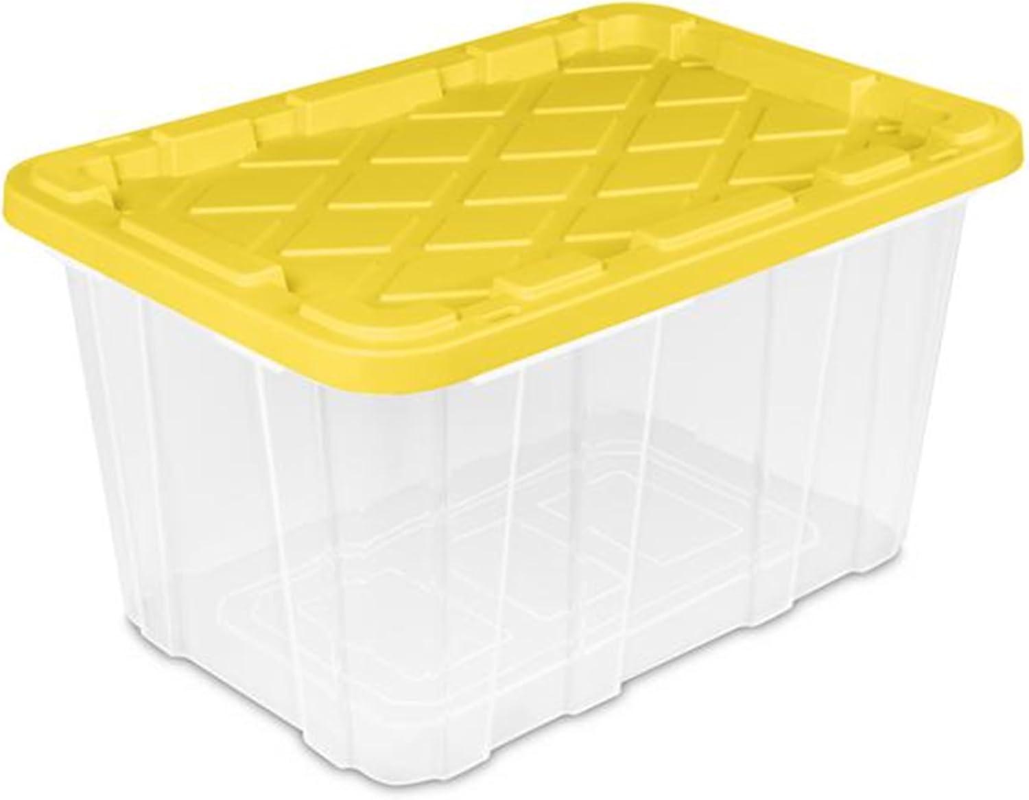 Sterilite 4-Pack Industrial Storage Box, Plastic Container Bins w/Lids ...