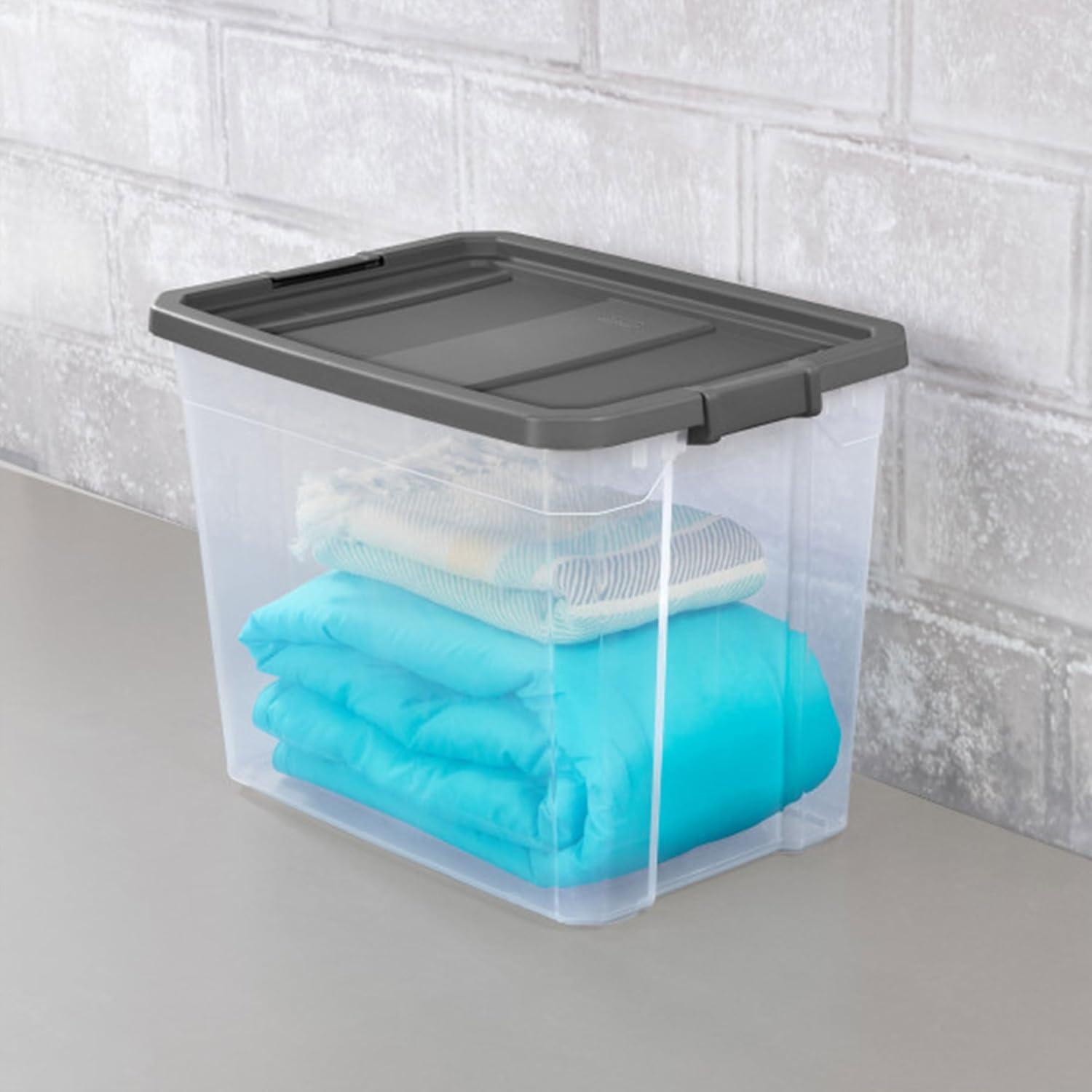 Sterilite 4-Pack Modular Stacker Box, Durable Clear Plastic Storage ...
