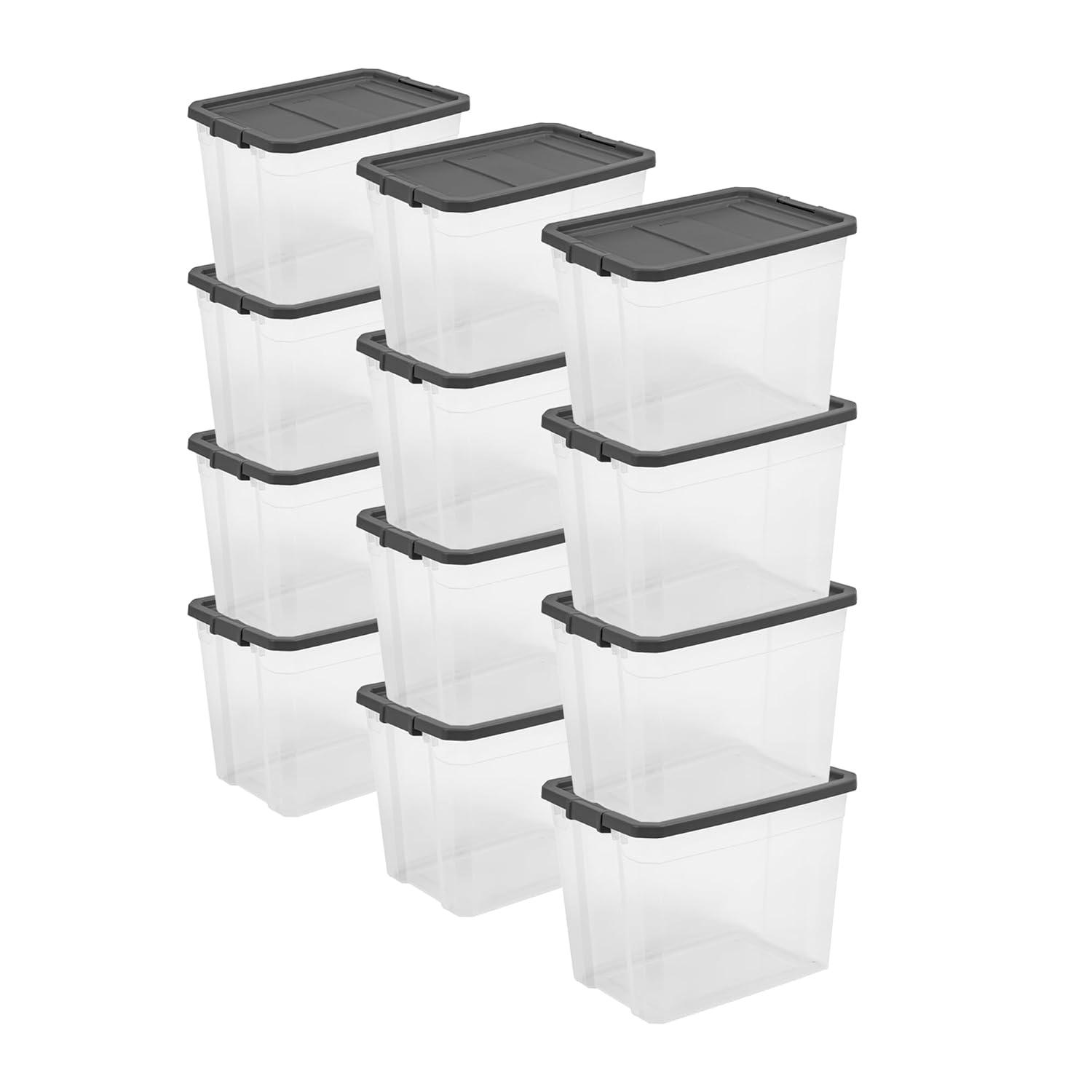 Sterilite 4-Pack Modular Stacker Box, Durable Clear Plastic Storage ...