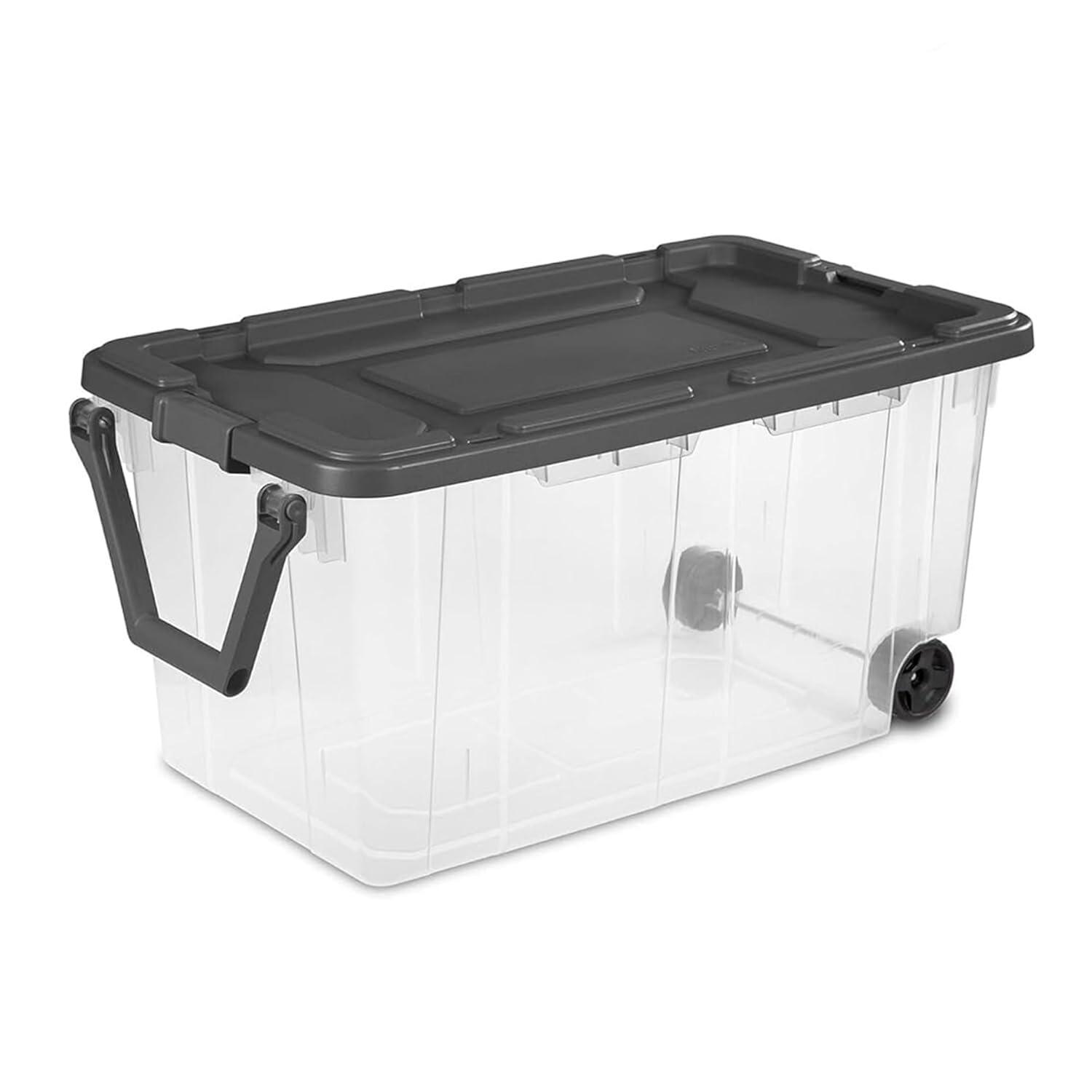 Sterilite 4-Pack Modular Stacker Box, Durable Clear Plastic Storage ...