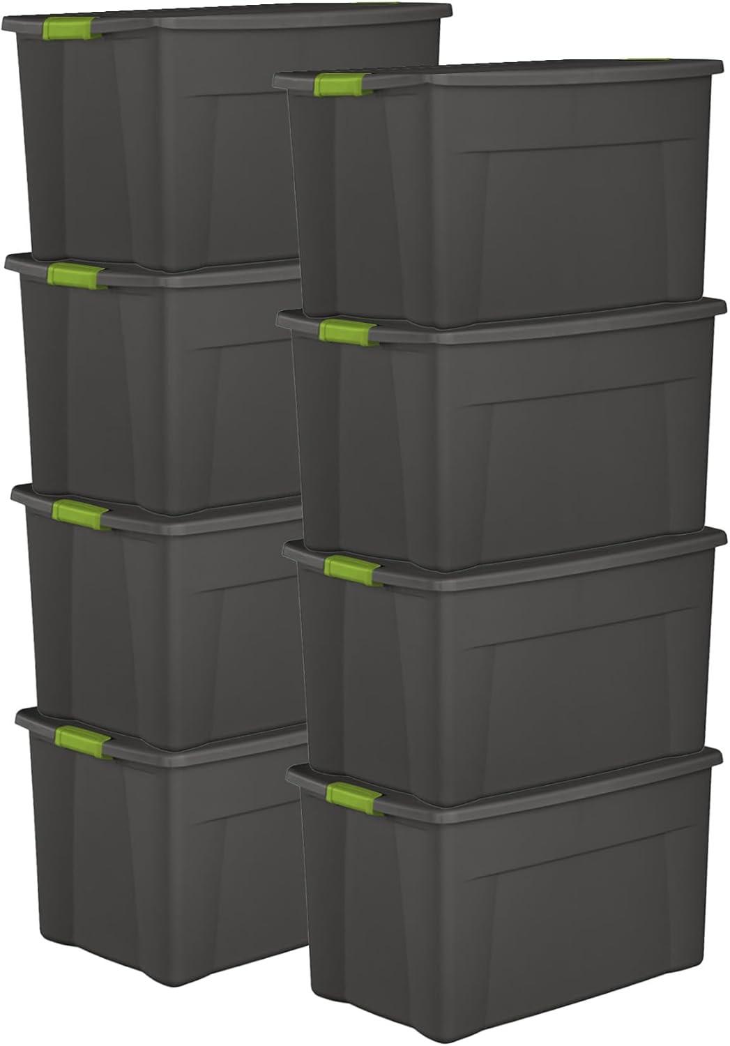 imageSterilite 4Pack Storage Bins with Lids Extra Large Tote Bin Containers 35 Gallon Gray35 Gallon