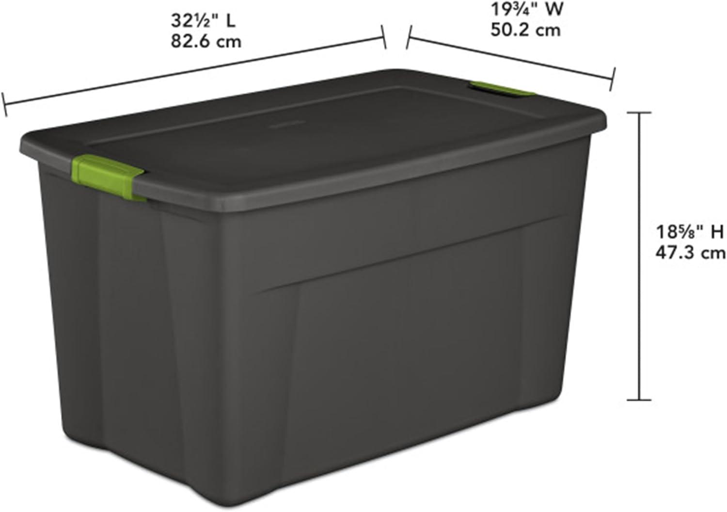 imageSterilite 4Pack Storage Bins with Lids Extra Large Tote Bin Containers 35 Gallon Gray35 Gallon