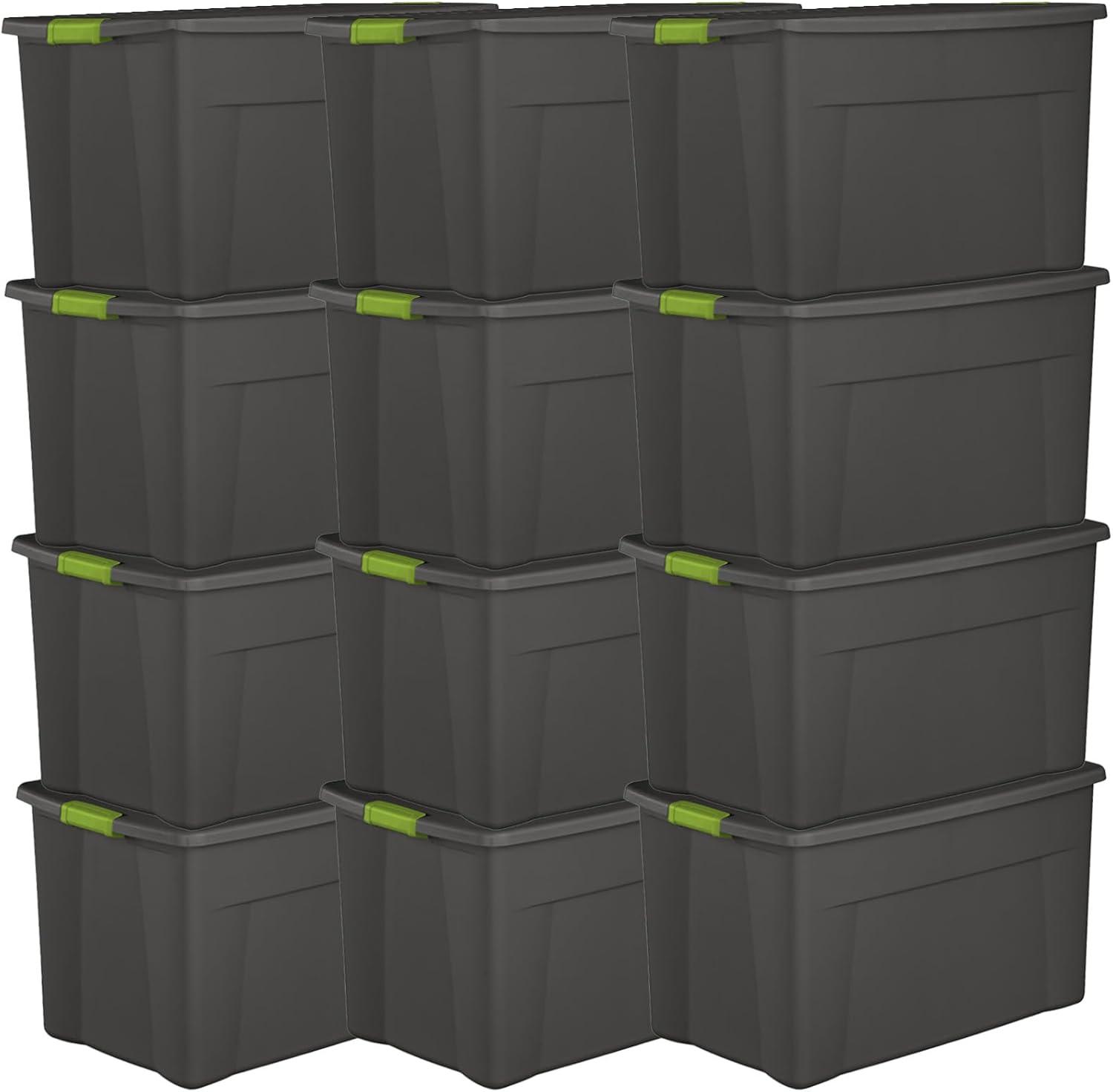 imageSterilite 4Pack Storage Bins with Lids Extra Large Tote Bin Containers 35 Gallon Gray35 Gallon
