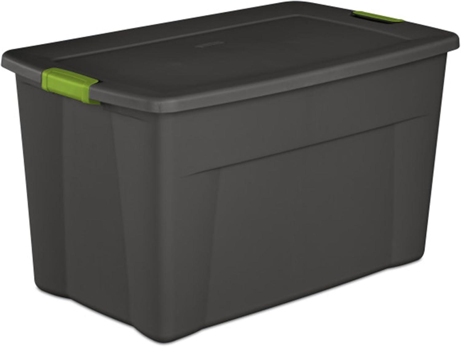 imageSterilite 4Pack Storage Bins with Lids Extra Large Tote Bin Containers 35 Gallon Gray35 Gallon