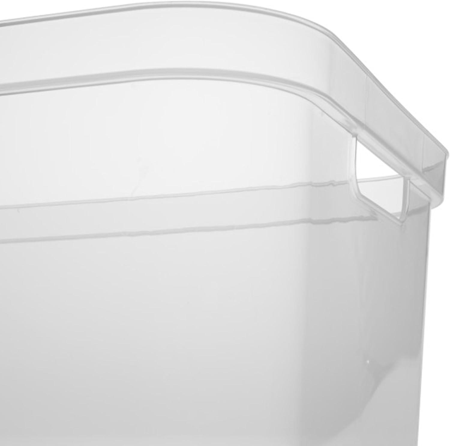 imageSterilite 525 x 1225 x 15 Inch Medium Modern Storage Bin wComfortable Carry Through Handles amp Banded Rim for Household Organization Clear 8 PackClear
