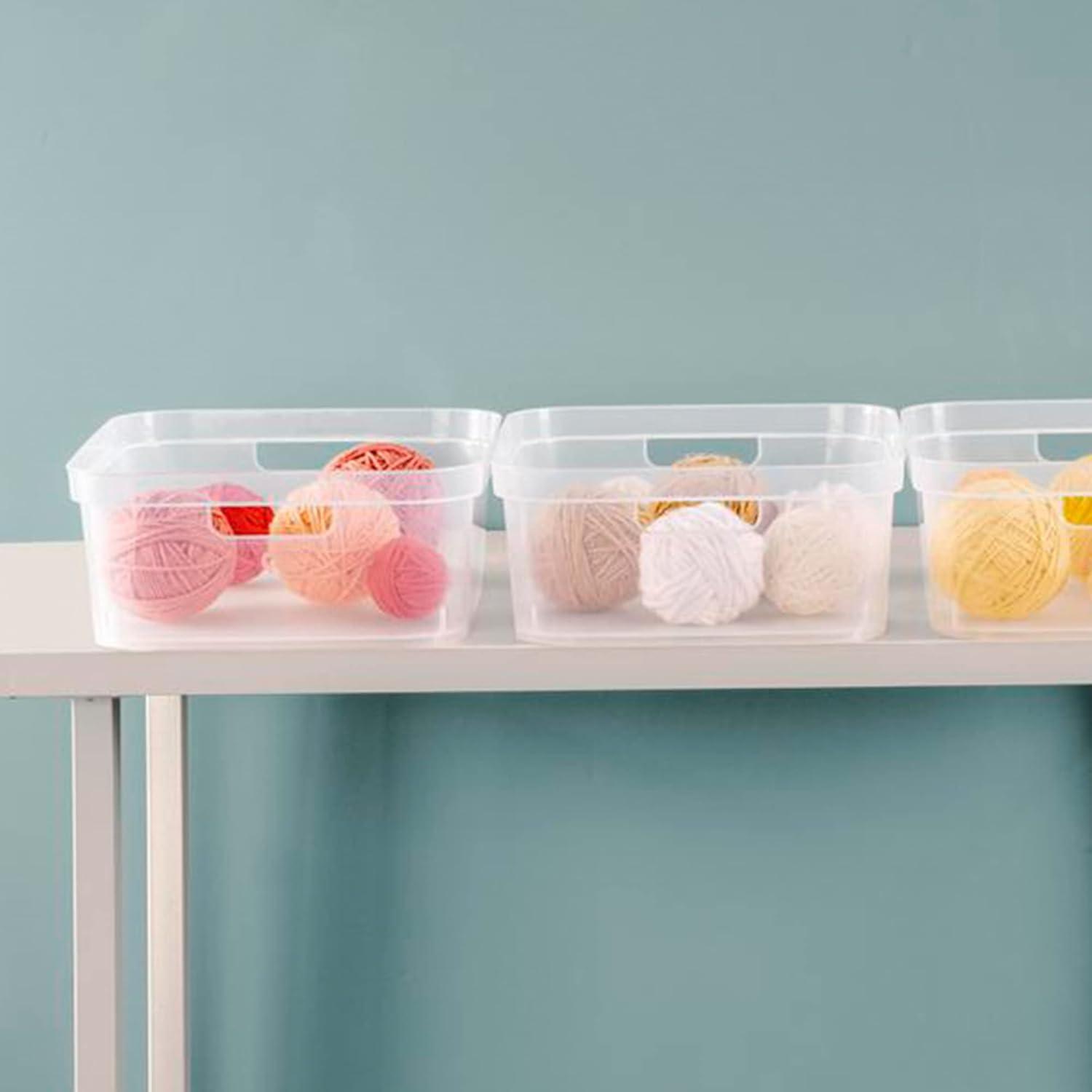 imageSterilite 525 x 1225 x 15 Inch Medium Modern Storage Bin wComfortable Carry Through Handles amp Banded Rim for Household Organization Clear 8 PackClear