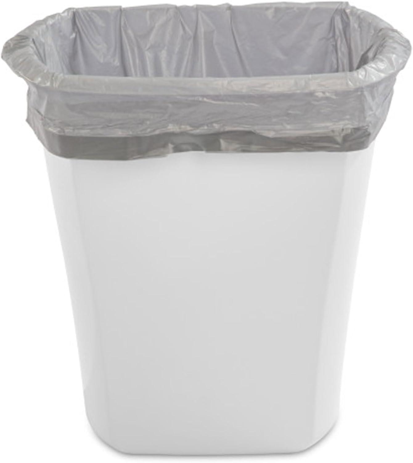 imageSterilite 55 Gallon Rectangular Wastebasket Opentop Medium Sized Trash Can for the Bathroom Bedroom or Office White 6Pack