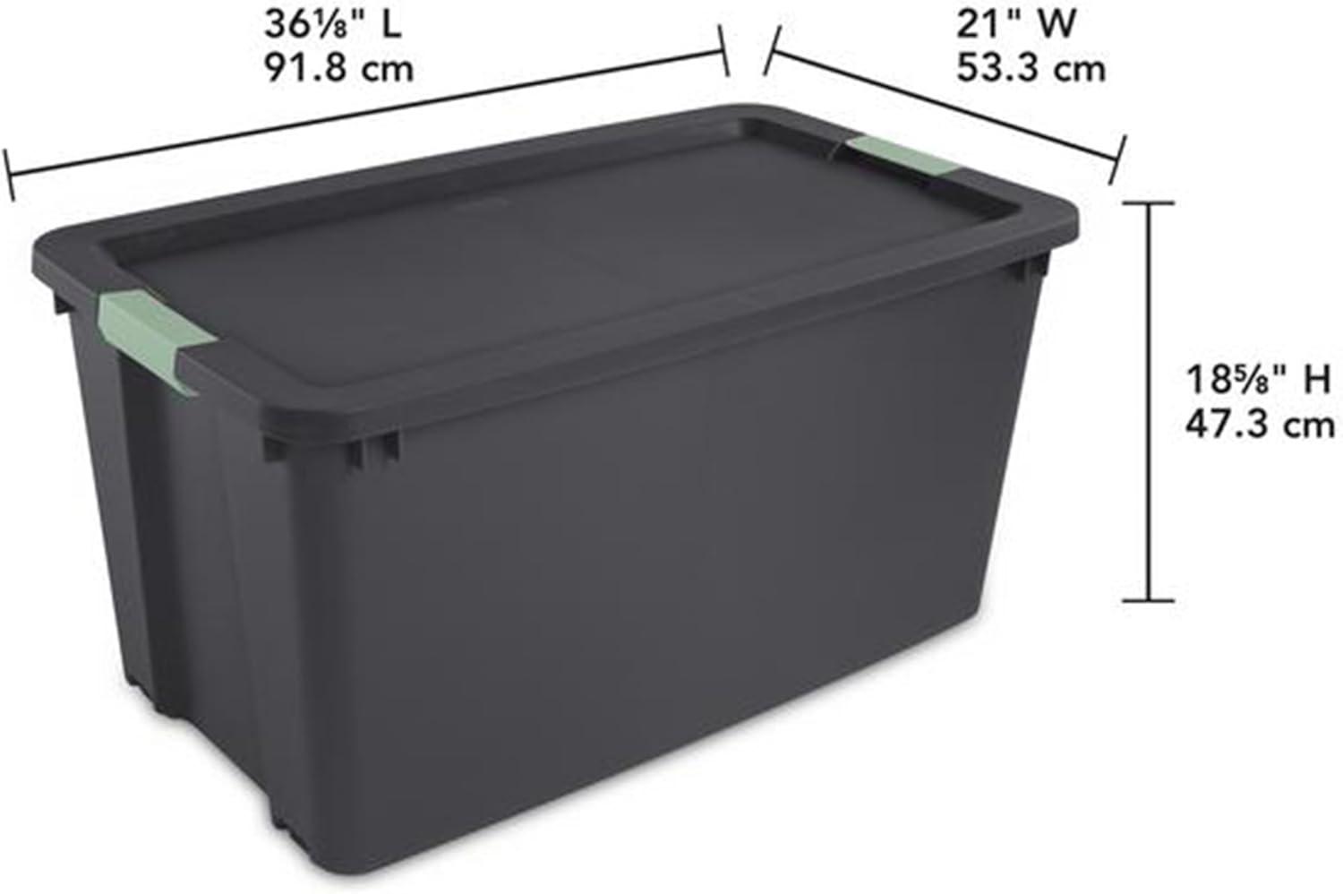 imageSterilite 6 Pack 20 Gallon Latch Tote Stackable Plastic Storage Bin Container GrayGreen4