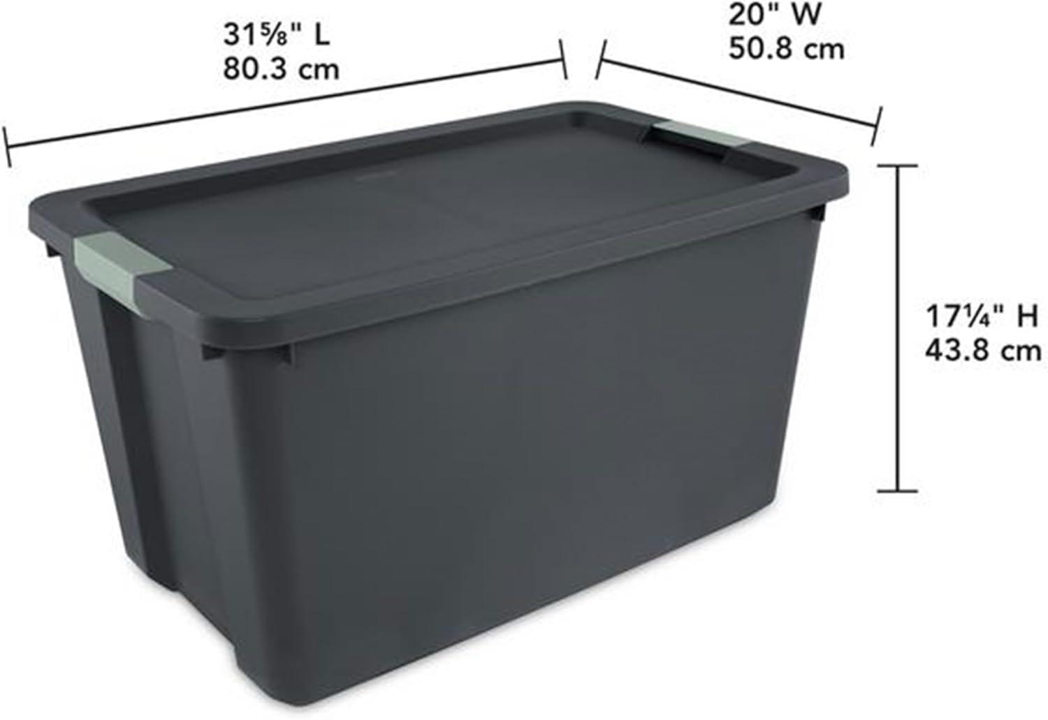 imageSterilite 6 Pack 20 Gallon Latch Tote Stackable Plastic Storage Bin Container GrayGreen8
