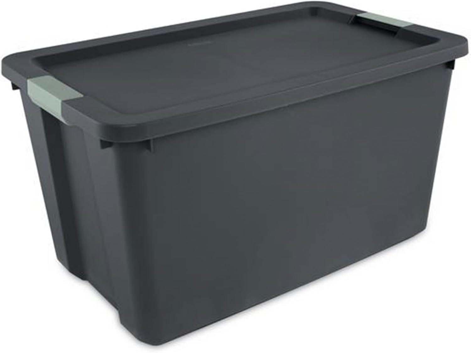 imageSterilite 6 Pack 20 Gallon Latch Tote Stackable Plastic Storage Bin Container GrayGreen8